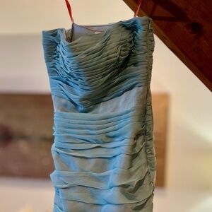 NWOT Monique Lhuillier Bridesmaid light blue/aqua prom minidress